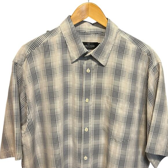 Bugatchi Uomo Mens Shirt XL Plaid Button Up Preppy Officewear Classic Travel - Picture 4 of 9